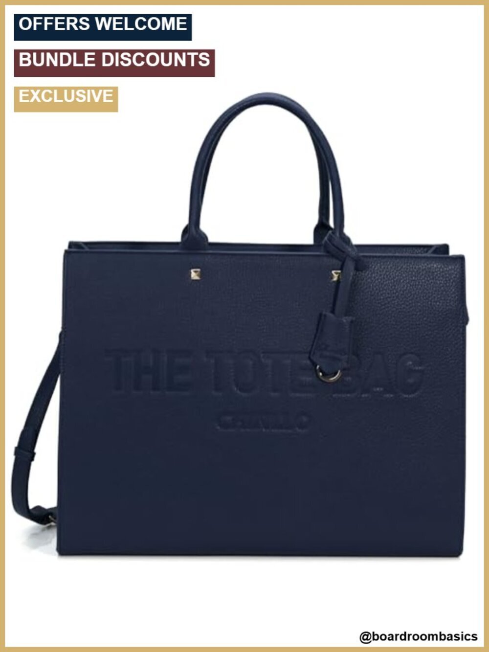 Faux Leather Laptop Tote Bag with Detachable Shoulder Strap